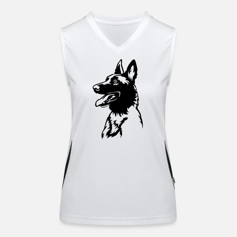 Malinois Kopf Funktionelles Kontrast-Tank Top für Frauen