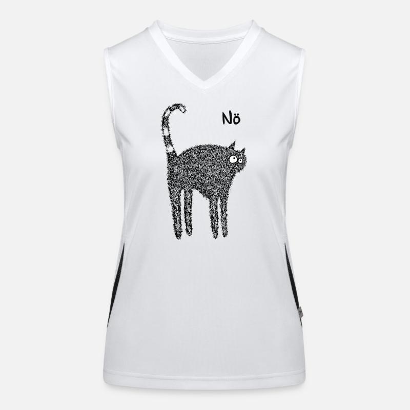Katze schwarz Funktionelles Kontrast-Tank Top für Frauen