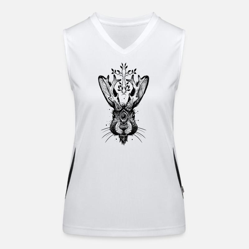 Der Rasselbock: Ein mystisches Symbol. Funktionelles Kontrast-Tank Top für Frauen