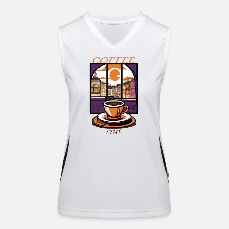Kaffee Zeit Funktionelles Kontrast-Tank Top für Frauen