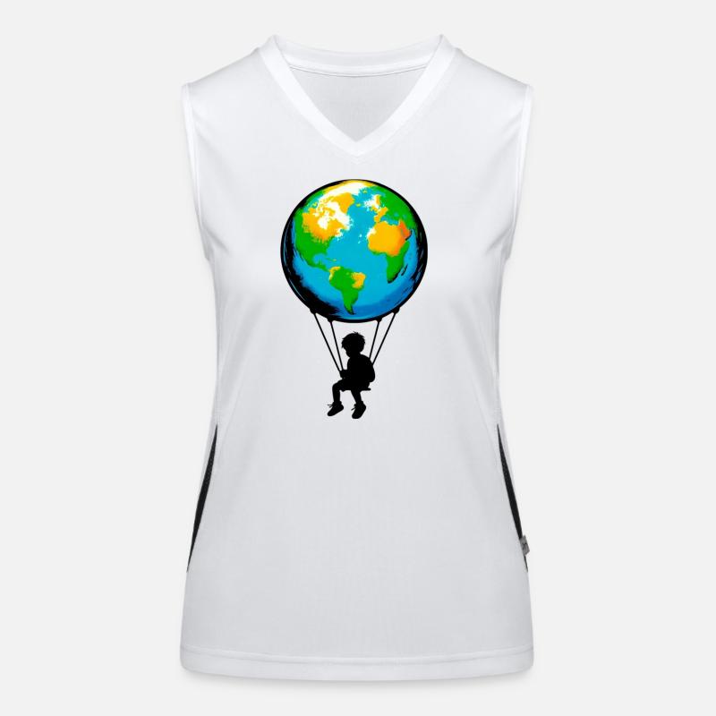 Planet Erde Funktionelles Kontrast-Tank Top für Frauen