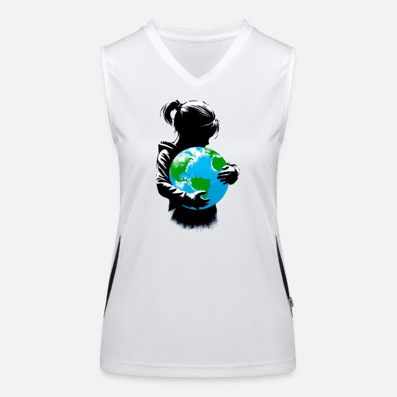Planet Earth - Women's Functional Contrast Tank Top - white/black