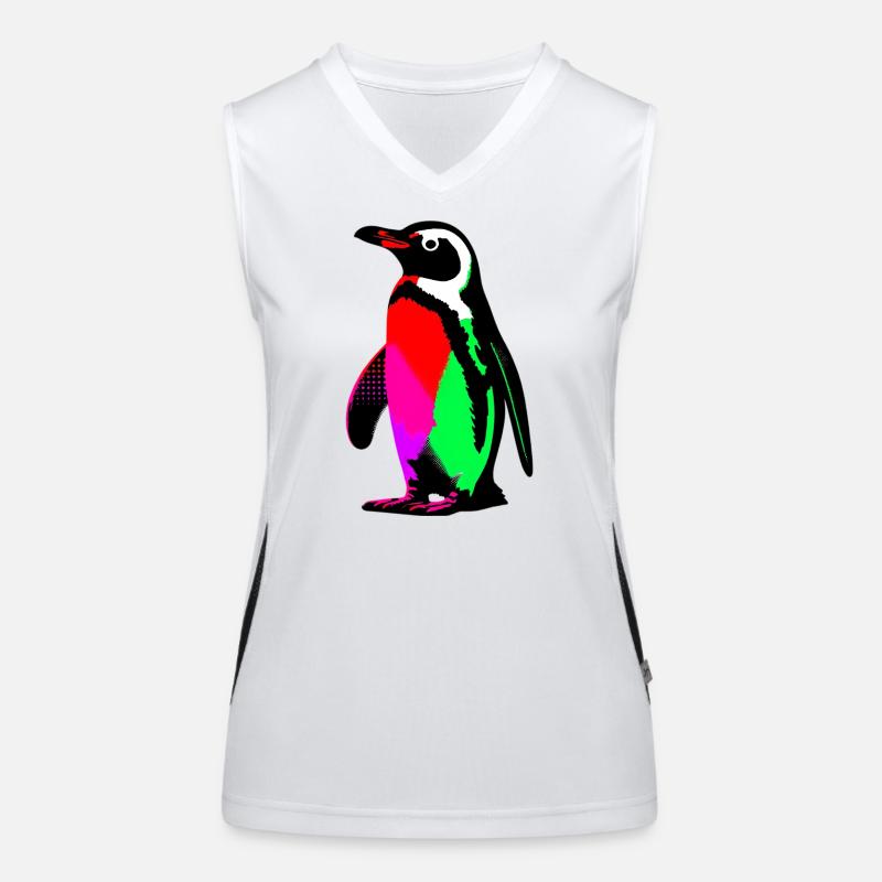 Pinguin Funktionelles Kontrast-Tank Top für Frauen