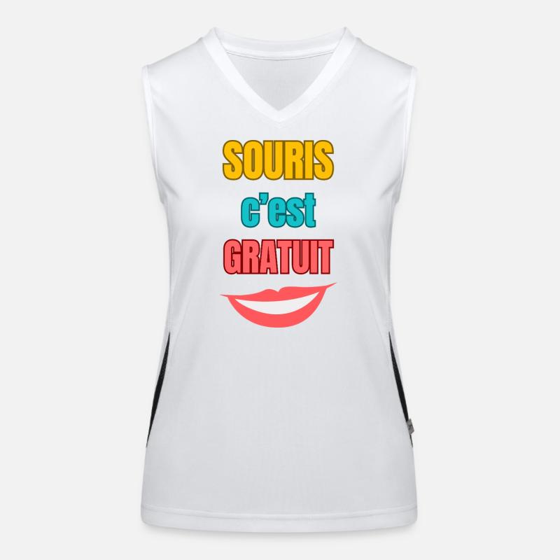 Souris c’est gratuit — typographie colorée Débardeur respirant contrasté Femme