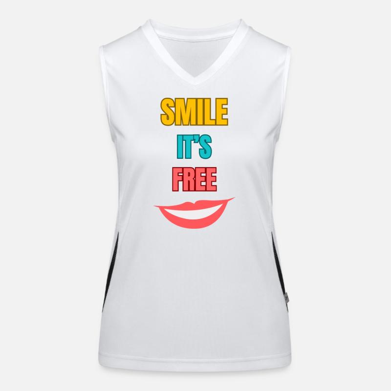 Smile sa typographie gratuite Débardeur respirant contrasté Femme