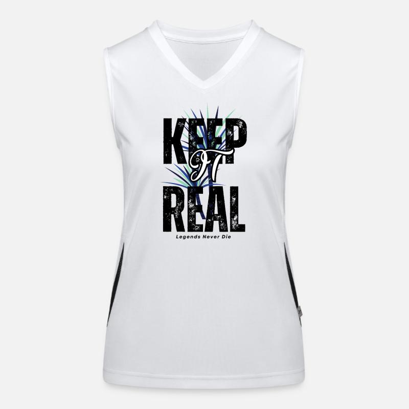 Tropical Palm Tree Color Explosion - Women's Functional Contrast Tank Top - white/black