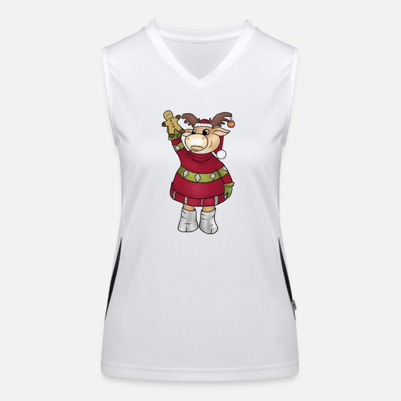 Elch_mit_Lebkuchen Funktionelles Kontrast-Tank Top für Frauen