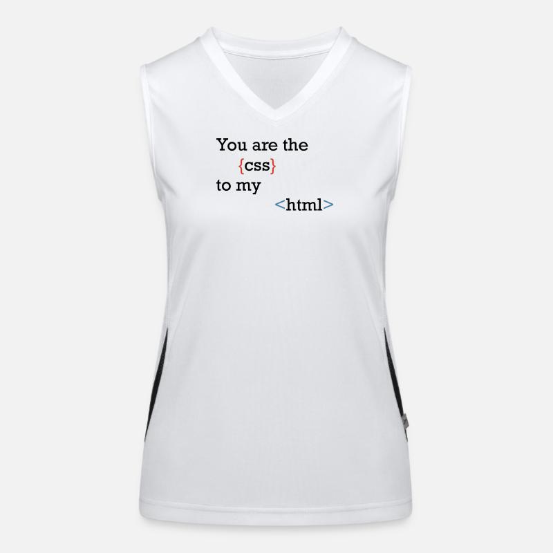 CodeSymbolik Geschweifte und Winkel Funktionelles Kontrast-Tank Top für Frauen