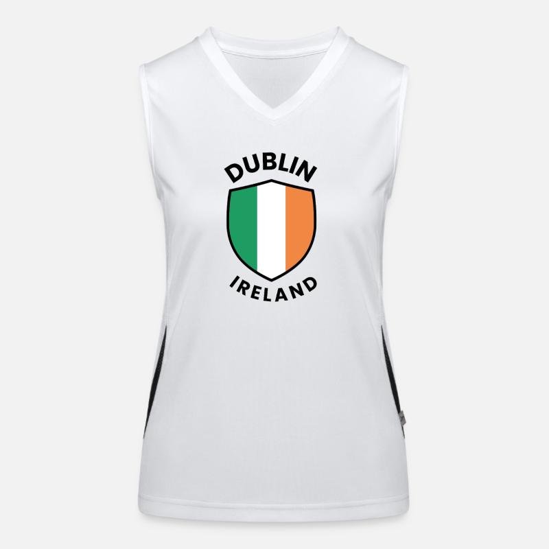 Dublin Shield: Irische Farben Funktionelles Kontrast-Tank Top für Frauen