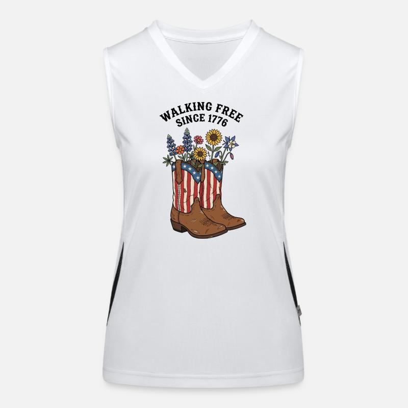 Walking Free Since 1776 Stiefel Funktionelles Kontrast-Tank Top für Frauen
