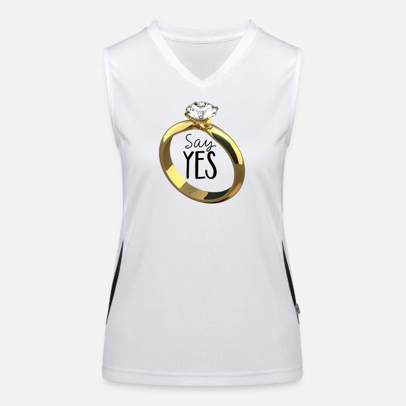 Sag ja! Heiratsantrag Funktionelles Kontrast-Tank Top für Frauen