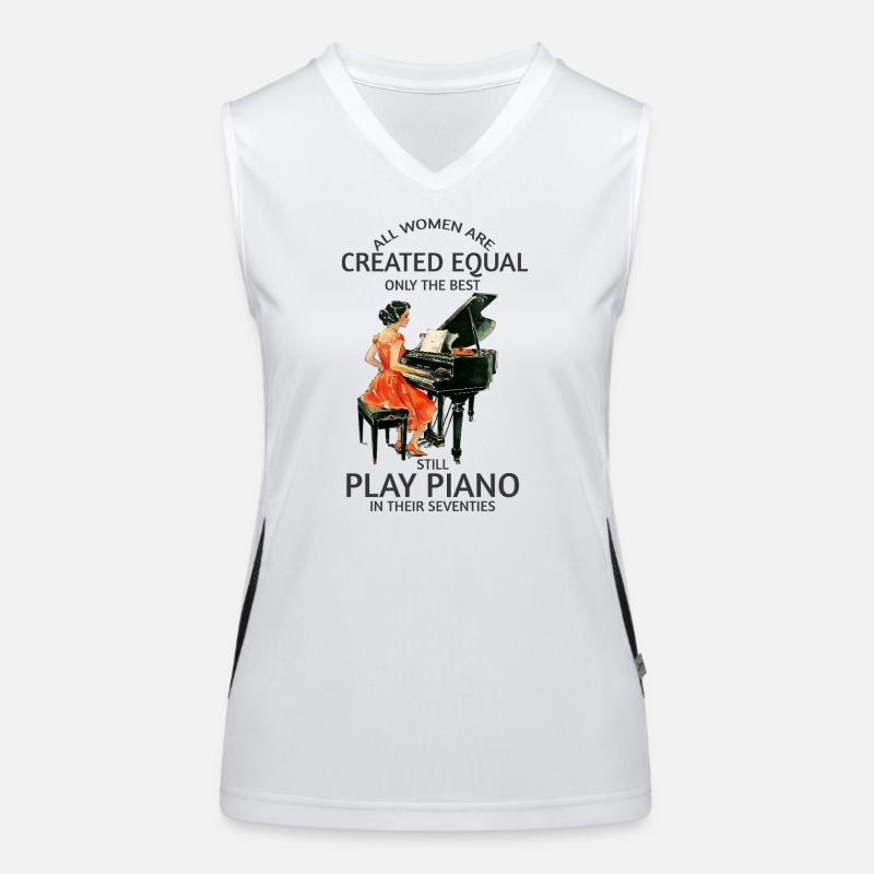 Beste Siebzigerinnen am Klavier Funktionelles Kontrast-Tank Top für Frauen