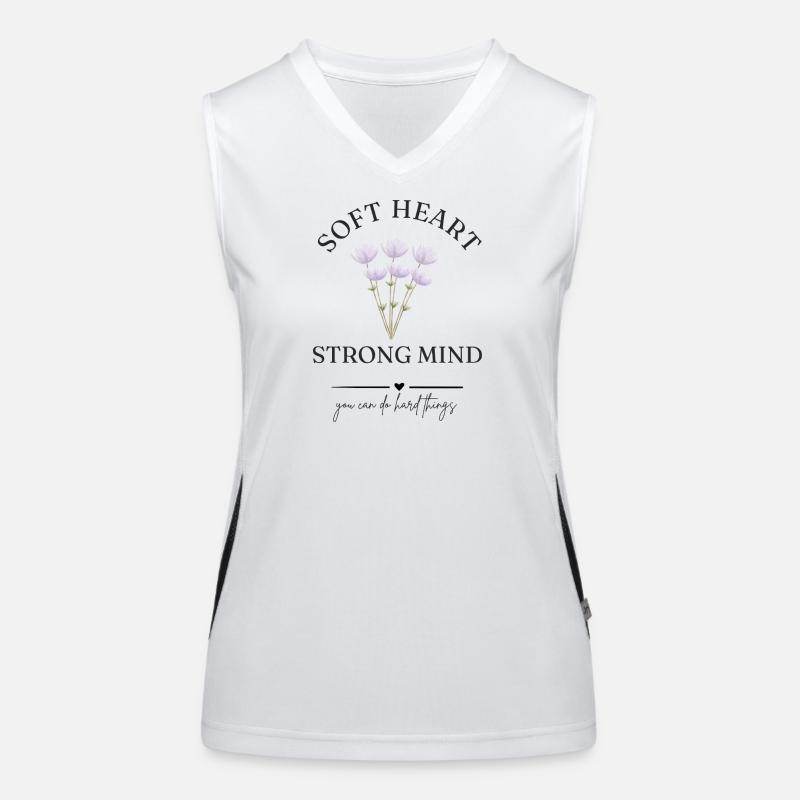 Weiches Herz Starker Geist Blumen Funktionelles Kontrast-Tank Top für Frauen