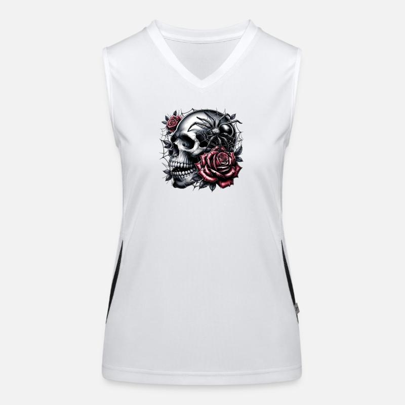 A dance between skulls and roses Women's Functional Contrast Tank Top