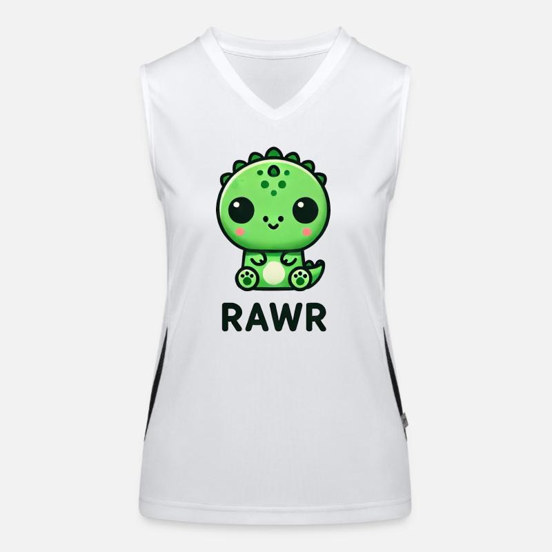 Mignon Dino T-Rex Chibi Rawr Débardeur respirant contrasté Femme