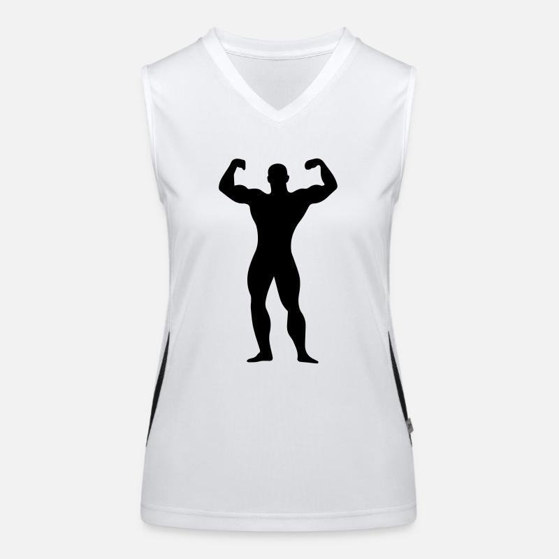 flexing man Women's Functional Contrast Tank Top
