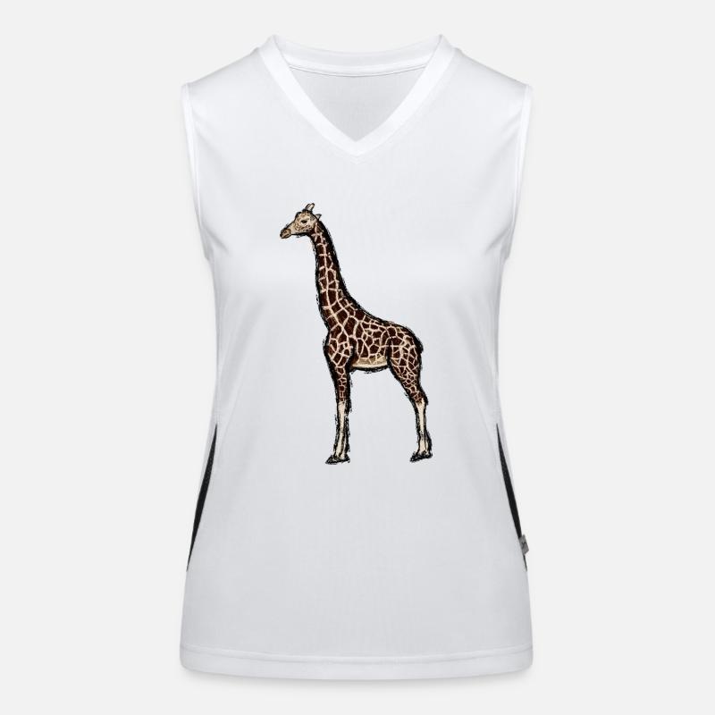 Design with a giraffe 1 Women's Functional Contrast Tank Top
