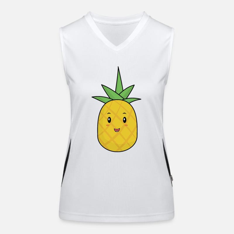 Pineapple Comic Sweet Fruit - Women's Functional Contrast Tank Top - white/black