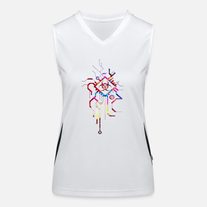 Hacking hackers hacker computer malware esport trojan Women's Functional Contrast Tank Top