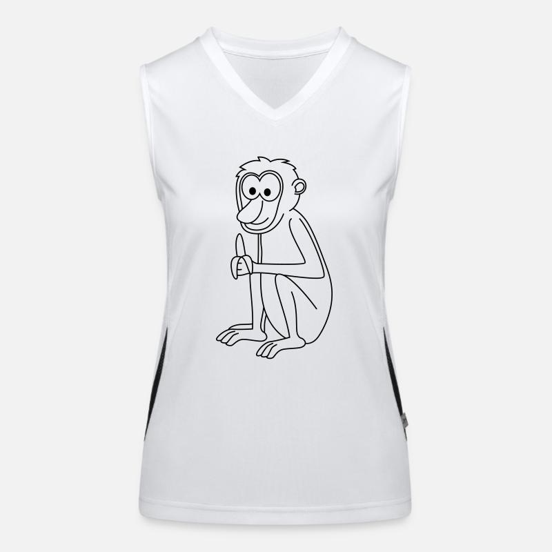 Monkey comic animal Women's Functional Contrast Tank Top