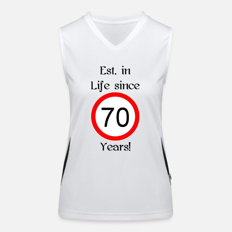 est i l 70 script black engl Funktionelles Kontrast-Tank Top für Frauen