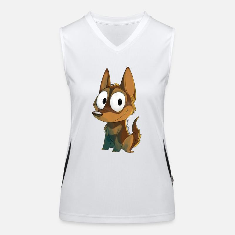 Kelpie Schokolade und Feuer Funktionelles Kontrast-Tank Top für Frauen