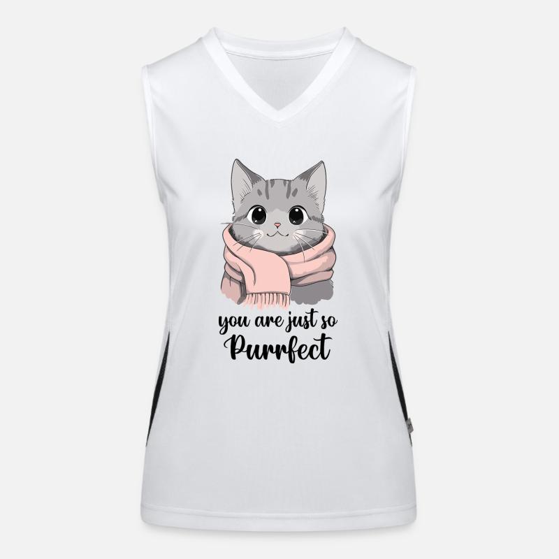 Du bist einfach so perfekt. Niedliche Katze mit Schal Funktionelles Kontrast-Tank Top für Frauen