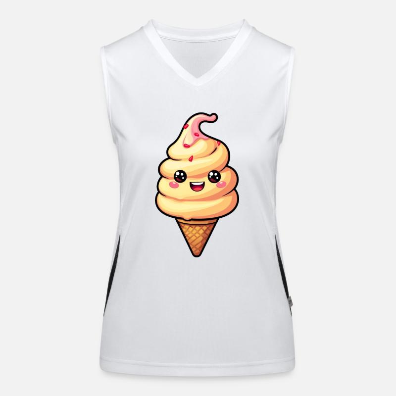Lächelnde Eiskreation Funktionelles Kontrast-Tank Top für Frauen