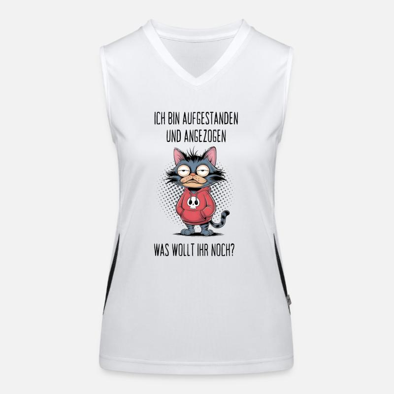 I got up and dressed cat humor Women's Functional Contrast Tank Top