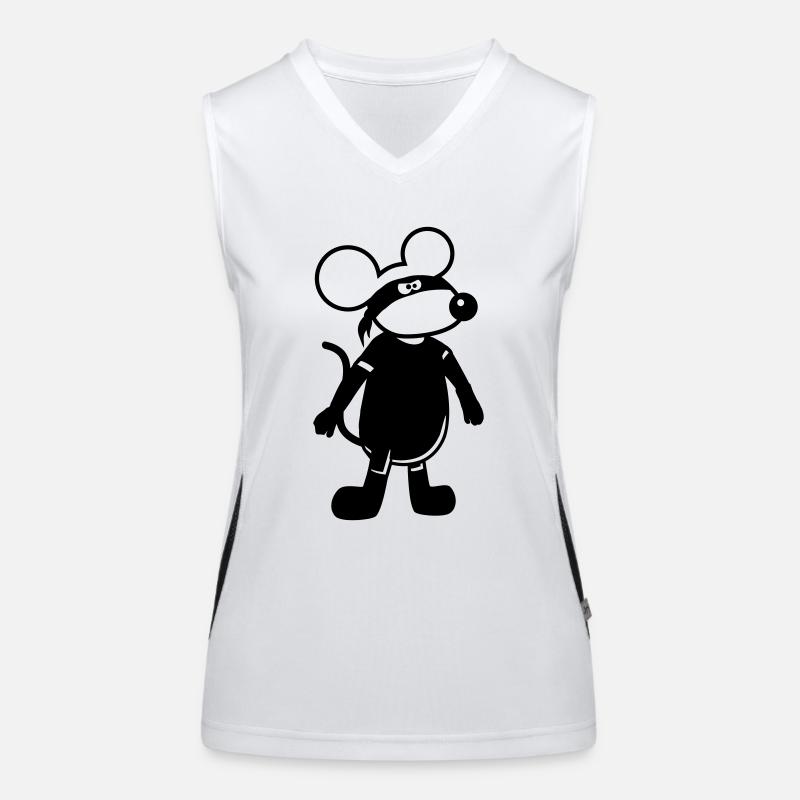 Maus Böse Räuber Ninja Überfall Dieb Einbrecher Funktionelles Kontrast-Tank Top für Frauen