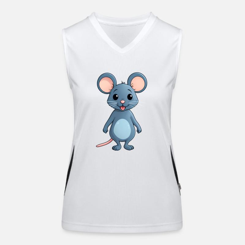 mignon petit style bande dessinée souris souris Débardeur respirant contrasté Femme