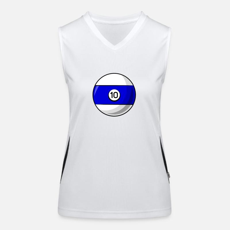 Billardkugel 10 blau Billard zehn Funktionelles Kontrast-Tank Top für Frauen