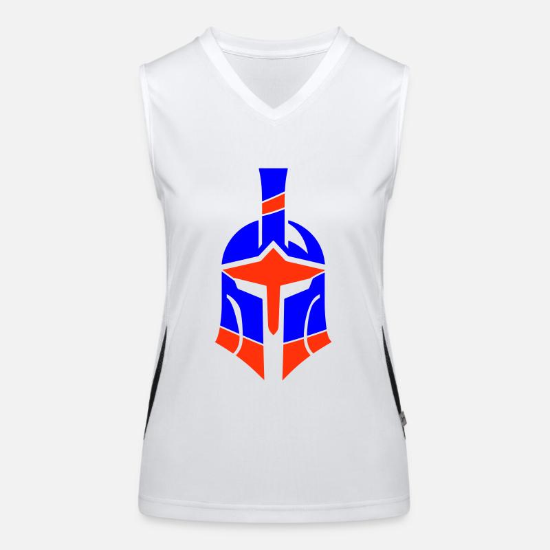 Spartaner Helm Logo Gladiator Funktionelles Kontrast-Tank Top für Frauen