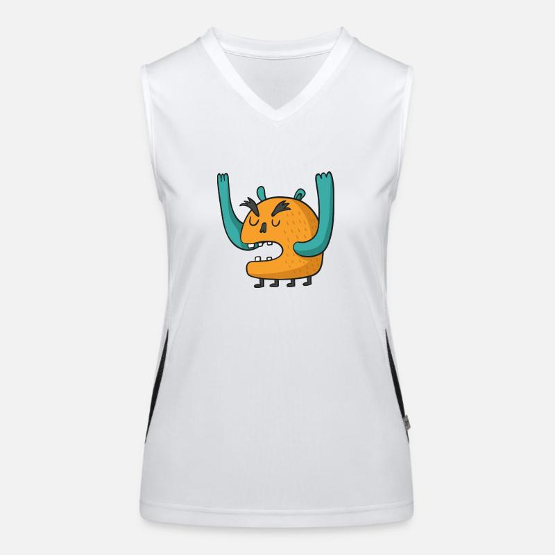 Funny monster gift Halloween horror pineapple Women's Functional Contrast Tank Top