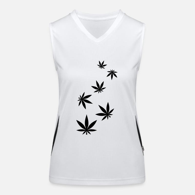 Hanf Blatt Icon Funktionelles Kontrast-Tank Top für Frauen