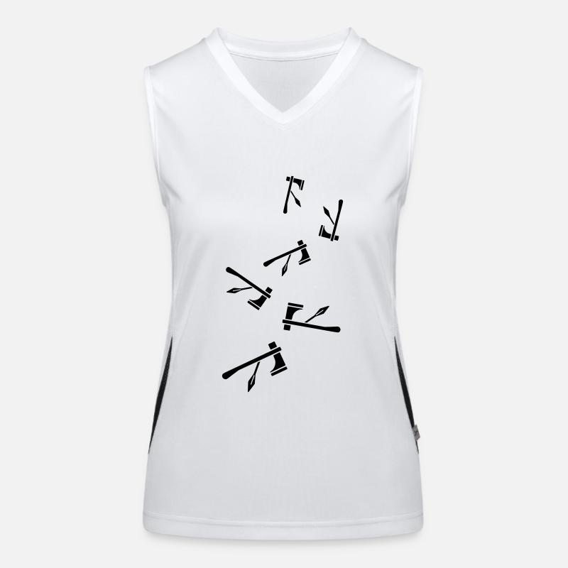 Axt symbol Indianer Funktionelles Kontrast-Tank Top für Frauen