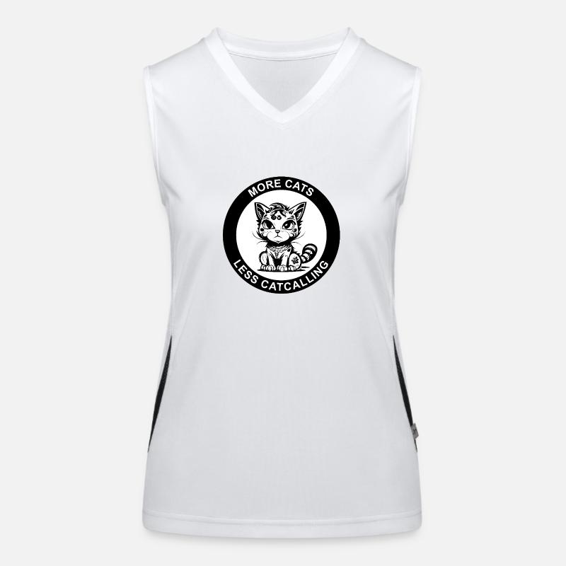 MORE CATS LESS CATCALLING Funktionelles Kontrast-Tank Top für Frauen