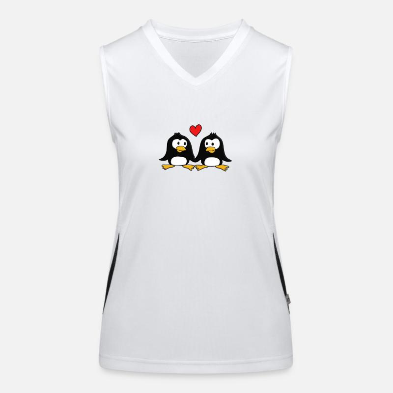 2 verliebte Pingus :) Funktionelles Kontrast-Tank Top für Frauen