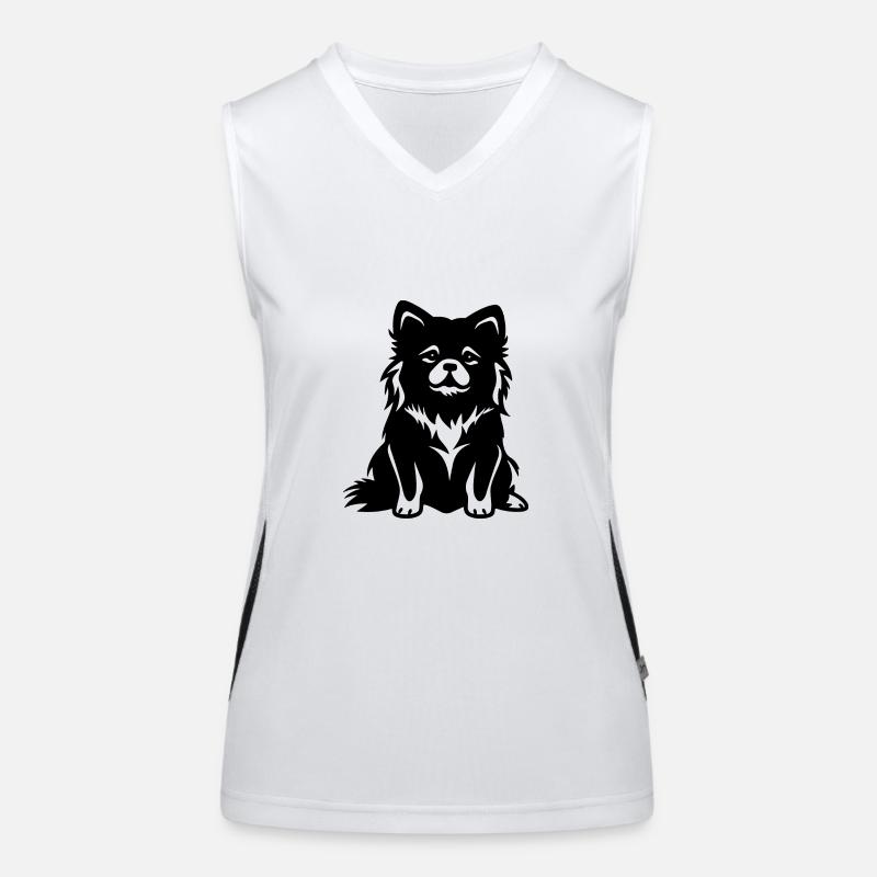 Zwergspitz Hund Pomeranian Funktionelles Kontrast-Tank Top für Frauen