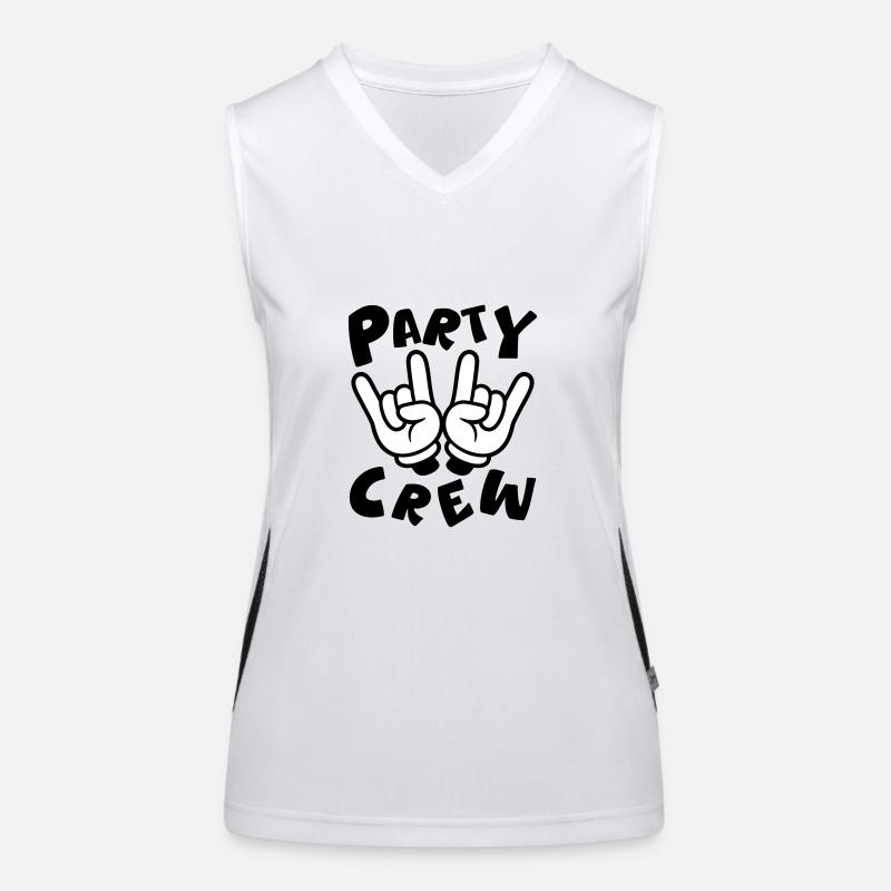 Party Crew Hand Lustig Funktionelles Kontrast-Tank Top für Frauen