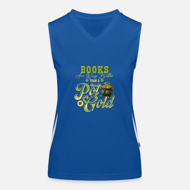 Bücher sind viel besser als ein Topf voll Gold St Funktionelles Kontrast-Tank Top für Frauen