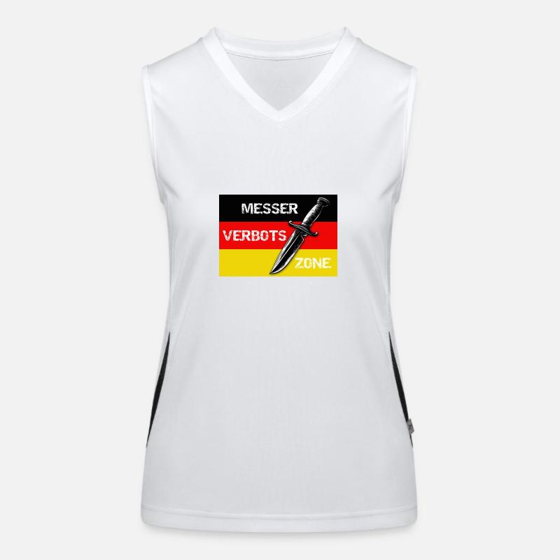 Messerverbotszone Deutschland Funktionelles Kontrast-Tank Top für Frauen