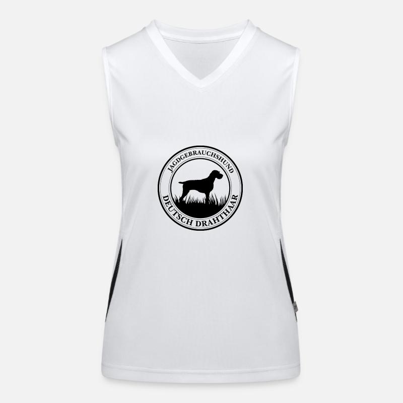 Deutsch Drahthaar Jagdgebrauchshund Jagdhunde Funktionelles Kontrast-Tank Top für Frauen
