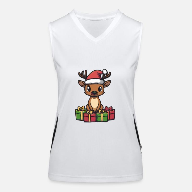 Hirsch Weihnachten Geschenke Funktionelles Kontrast-Tank Top für Frauen