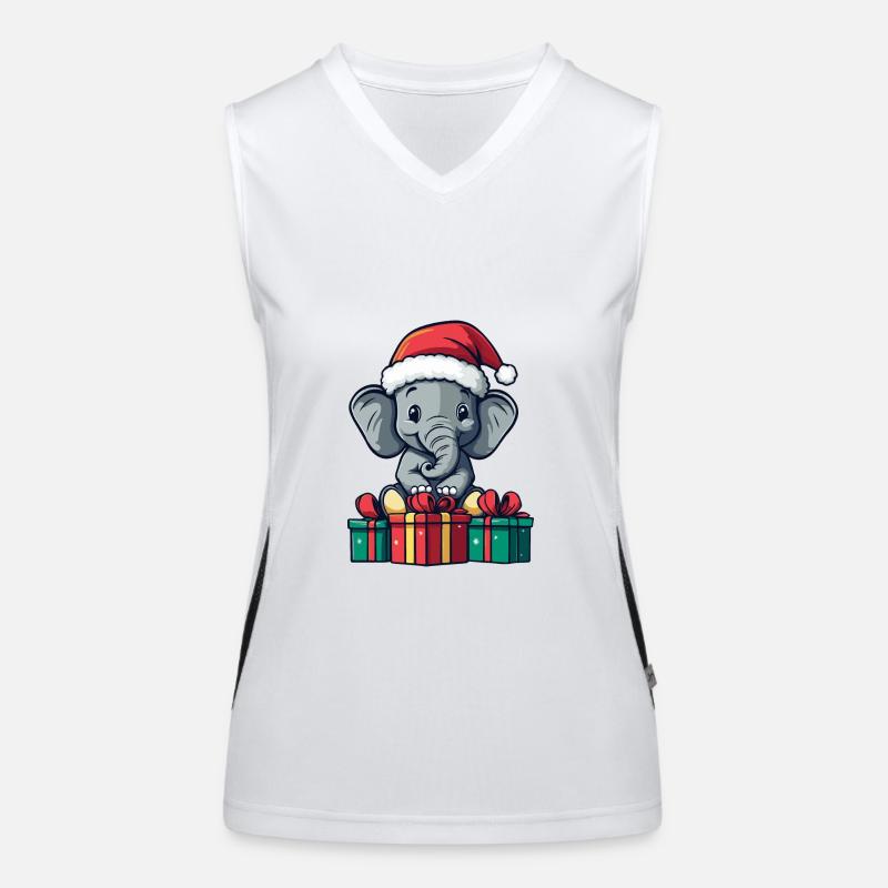 Cadeaux de Noël éléphant Débardeur respirant contrasté Femme