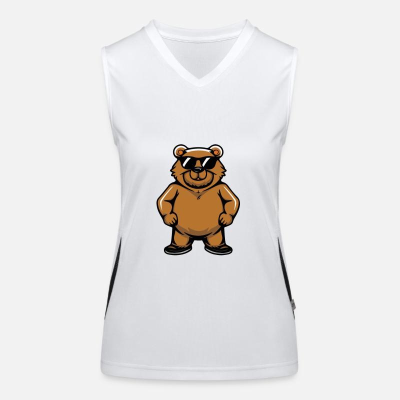 Bär Tier Funktionelles Kontrast-Tank Top für Frauen