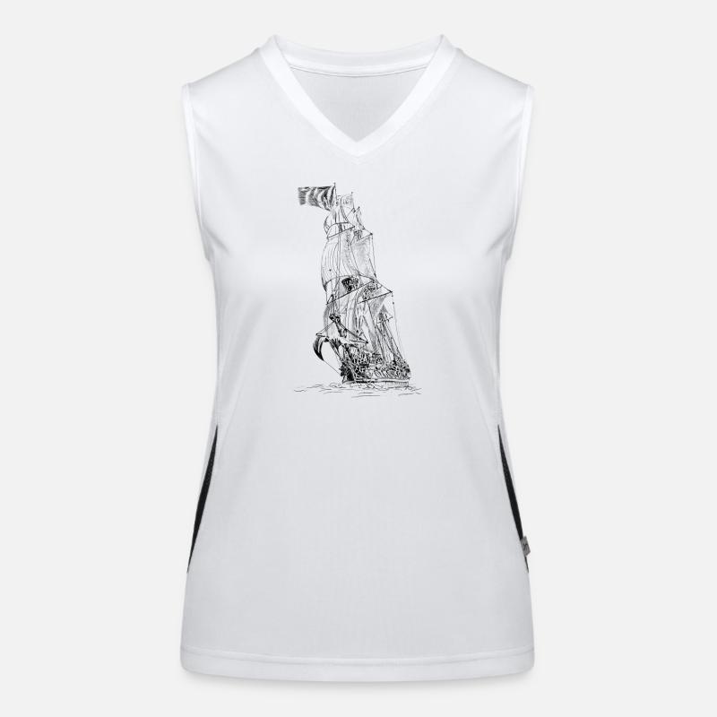 Segelschiff Funktionelles Kontrast-Tank Top für Frauen