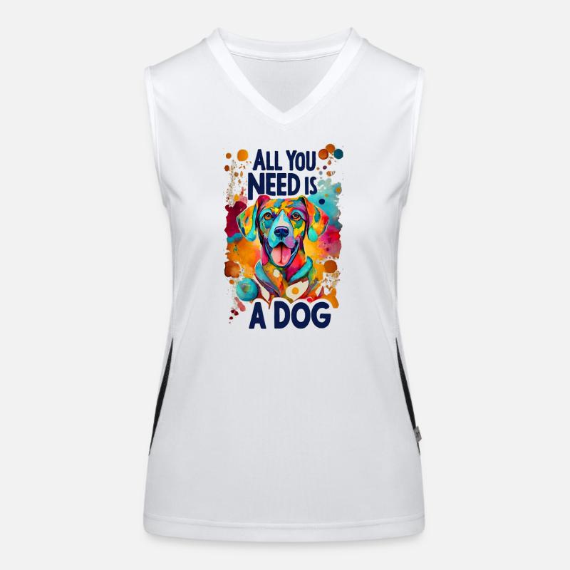 Alles was du brauchst ist ein Hund! Funktionelles Kontrast-Tank Top für Frauen