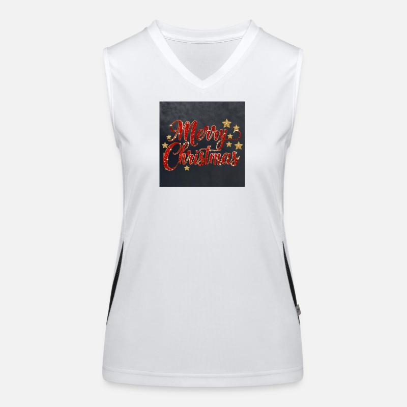 Glitzerndes Merry Christmas Script Funktionelles Kontrast-Tank Top für Frauen