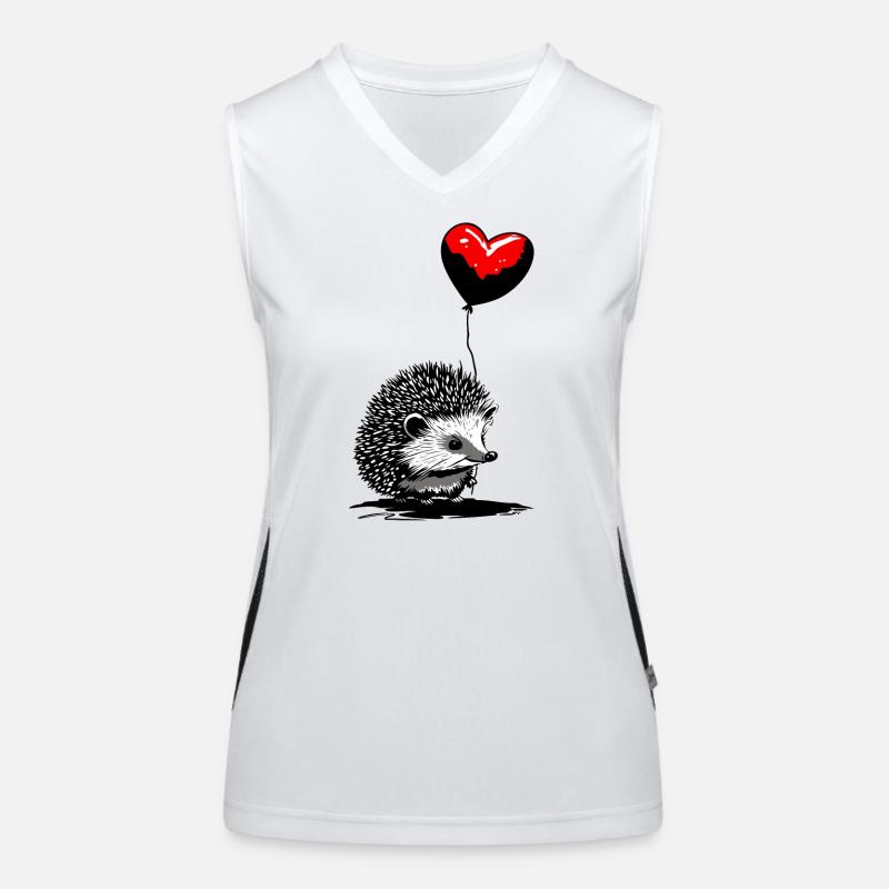 Igel mit Herz Luftballon - Heartful Creatures Funktionelles Kontrast-Tank Top für Frauen
